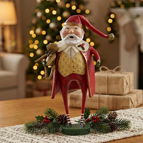 Cuddle Decor Christmas Cheer Santa Christmas Figurine by Lori Mitchell front lifestyle