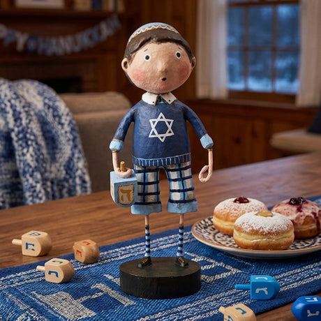 Cuddle Decor David's Dreidel Christmas Figurine and Collectible by Lori Mitchell front lifestyle