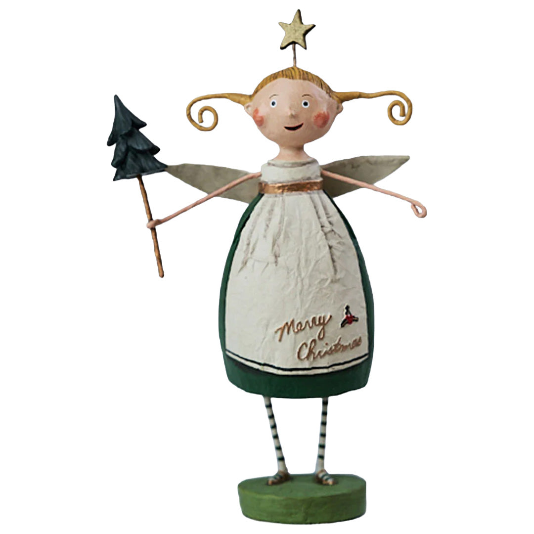 Cuddle Decor Evergreen Angel Christmas Figurine and Collectible by Lori Mitchell Evergreen Angel