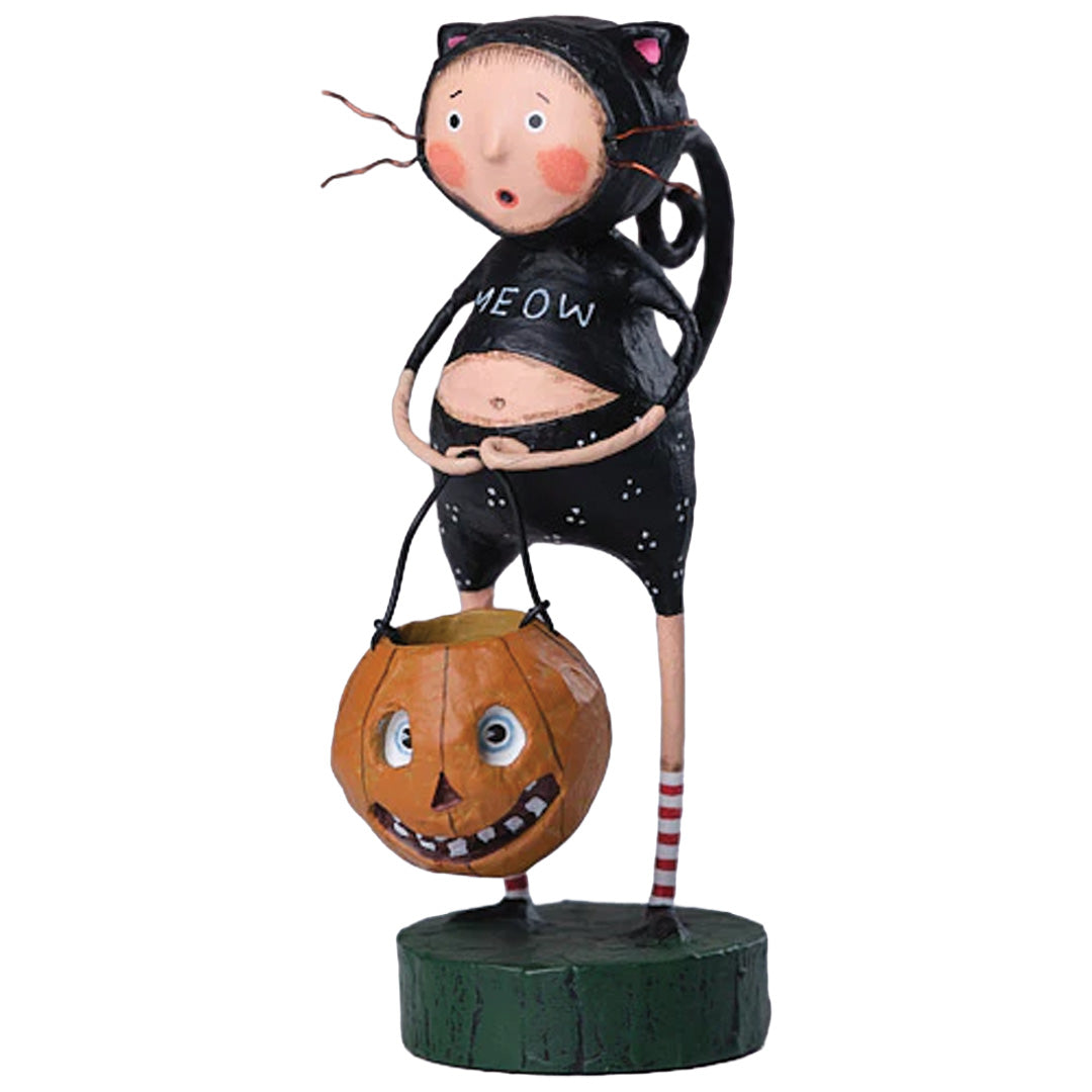 Fraidy Cat Halloween Figurine and Collectible by Lori Mitchell front new version 
