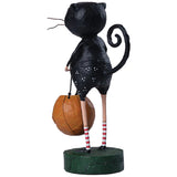 Fraidy Cat Halloween Figurine and Collectible by Lori Mitchell back new version 