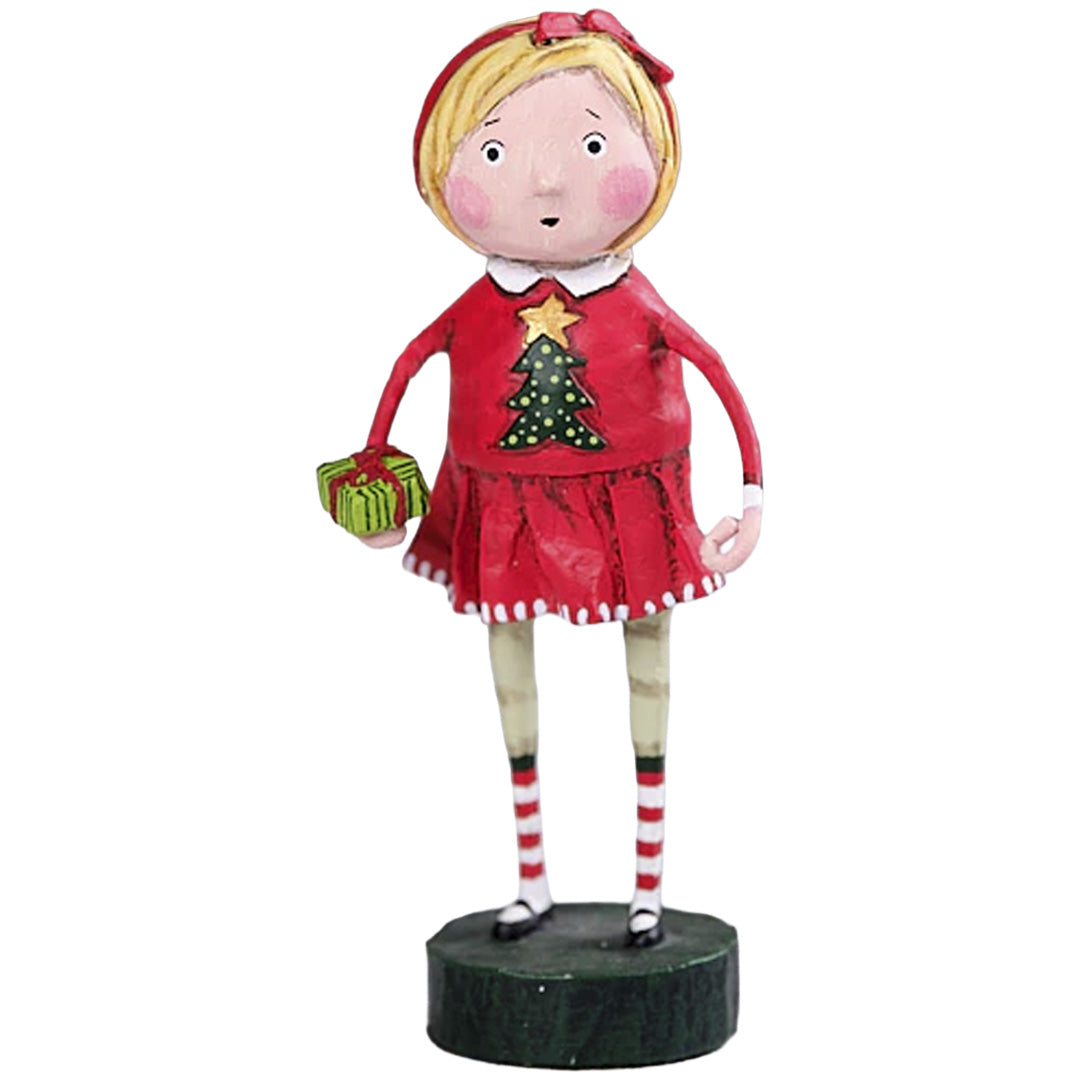 Gift Exchange Girl Christmas Figurine and Collectible by Lori Mitchell front