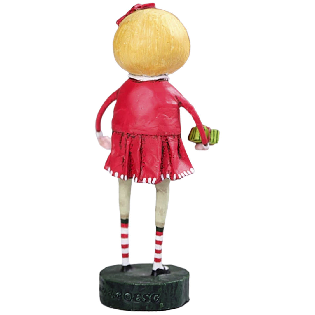 Gift Exchange Girl Christmas Figurine and Collectible by Lori Mitchell back
