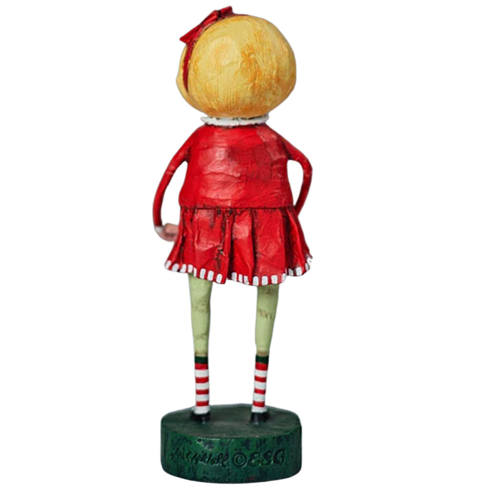 Gift Exchange Girl Christmas Figurine and Collectible by Lori Mitchell back