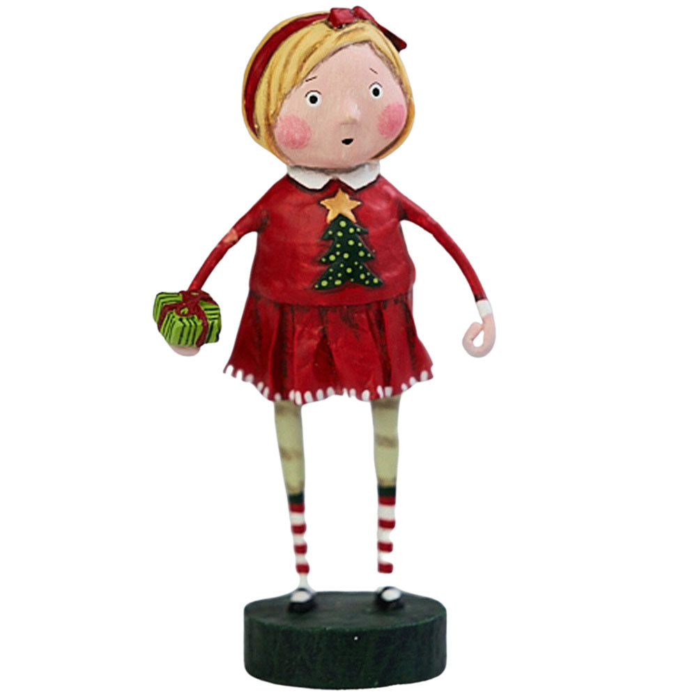 Gift Exchange Girl Christmas Figurine and Collectible by Lori Mitchell front