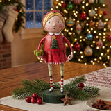 Cuddle Decor Gift Exchange Girl Christmas Figurine and Collectible by Lori Mitchell front lifestyle