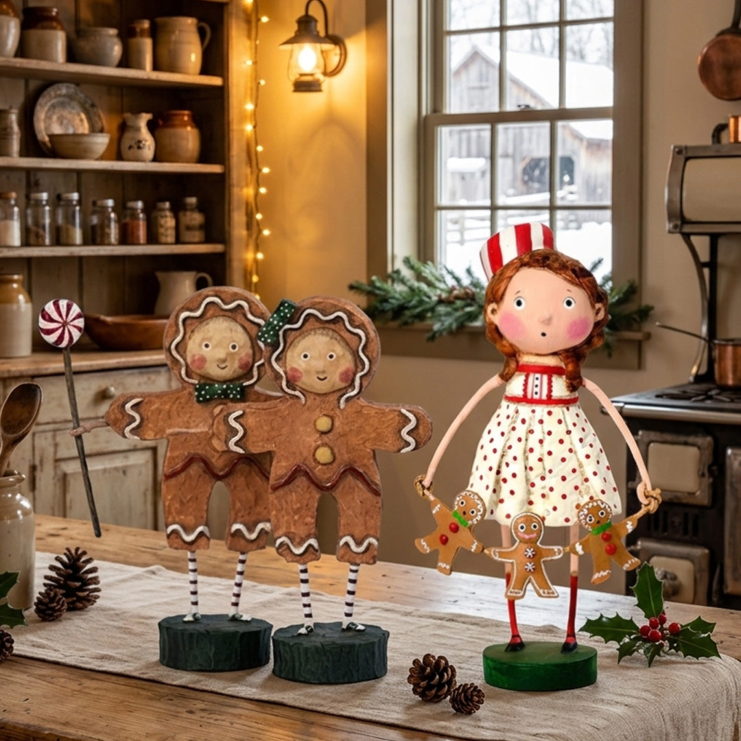 Cuddle Decor Lori Mitchell Gingerbread Workshop Set of 3 lifestyle