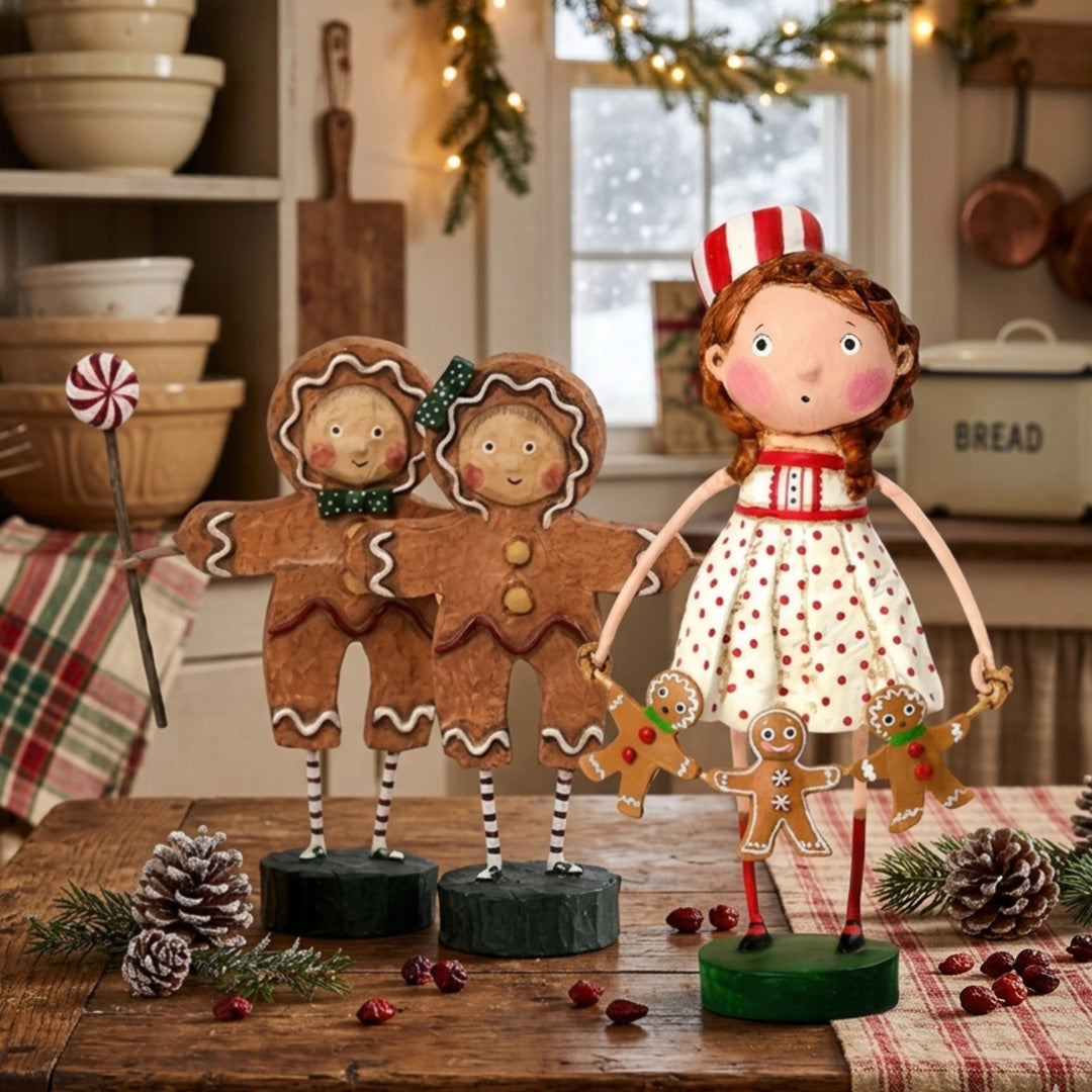 Cuddle Decor Lori Mitchell Gingerbread Workshop Set of 3 lifestyle