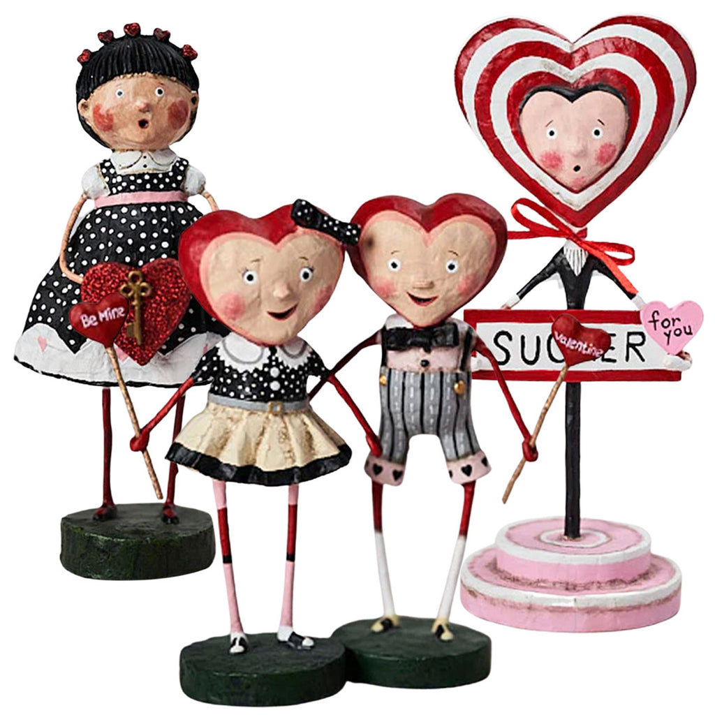 Hearts Collection Valentine's Figurines by Lori Mitchell - set of 4