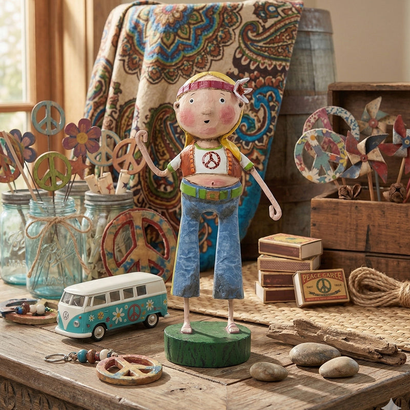Cuddle Decor Hippie Chick Summer Figurine by Lori Mitchell front lifestyle