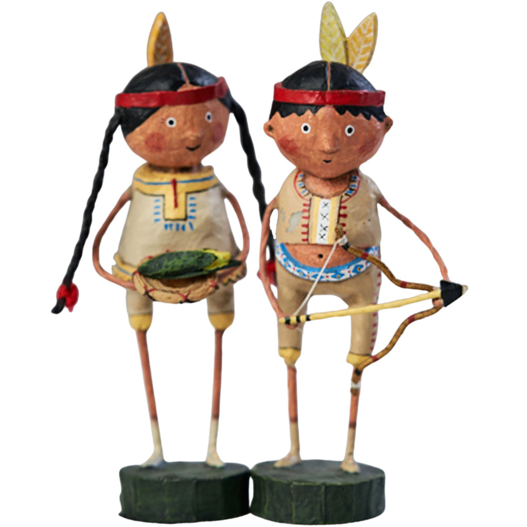 Indian Guide & Princess Fall and Harvest Figurine by Lori Mitchell