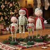 Cuddle Decor Jammies Party Christmas Figurine Collectible by Lori Mitchell Set of 4 lifestyle