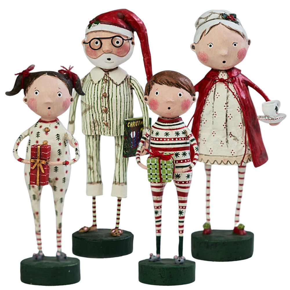 Jammies Party Christmas Figurine Collectible by Lori Mitchell Set of 4