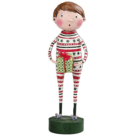 Joey's Christmas Jammies Christmas Figurine by Lori Mitchell front