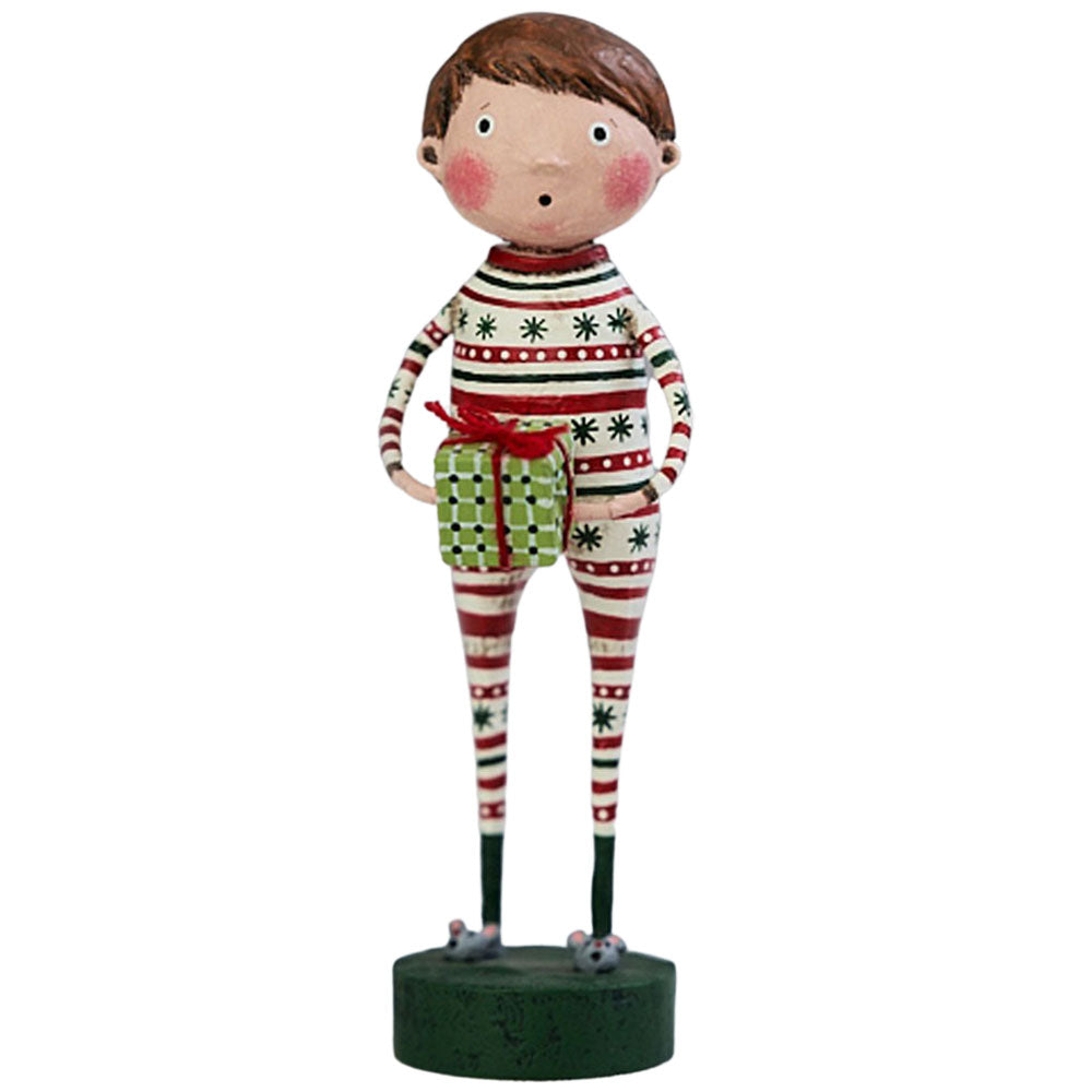 Joey's Christmas Jammies Christmas Figurine by Lori Mitchell front