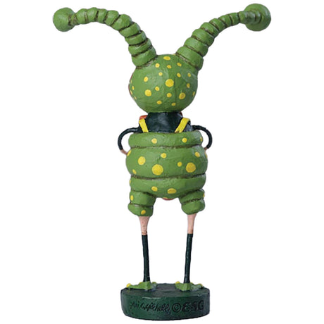 Little Alien Halloween Figurine and Collectible by Lori Mitchell new version back