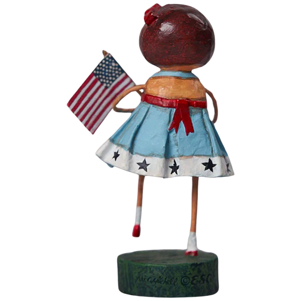 Little Betsy Ross Summer Patriotic Collectible Figurine by Lori Mitchell back