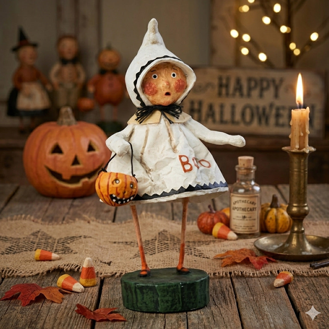 Cuddle Decor Little Boo Halloween Figurine by Lori Mitchell lifestyle