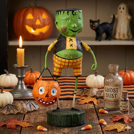 Cuddle Decor Little Frankie Stein Halloween Figurine by Lori Mitchell lifetyle