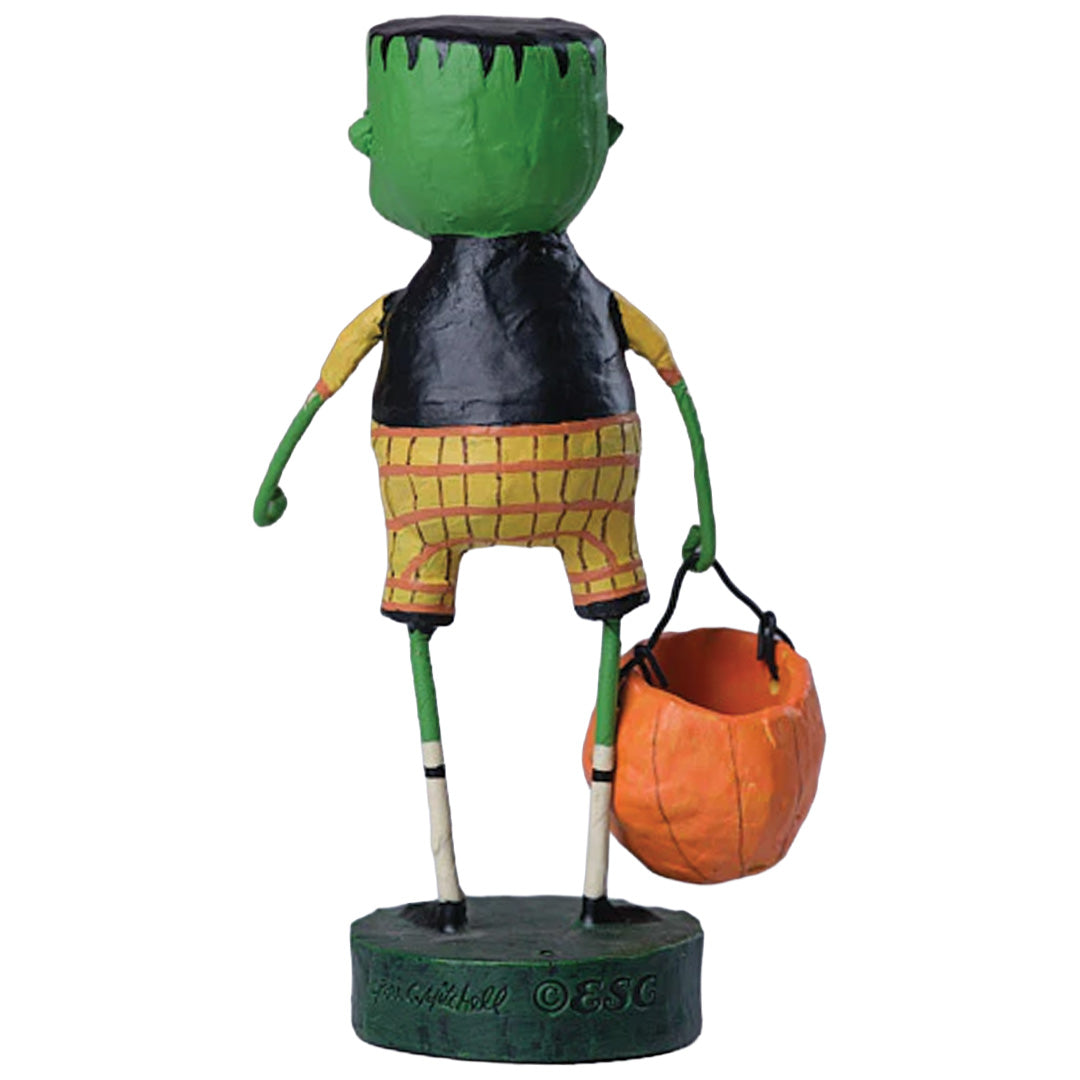 Little Frankie Stein Halloween Figurine by Lori Mitchell new version back