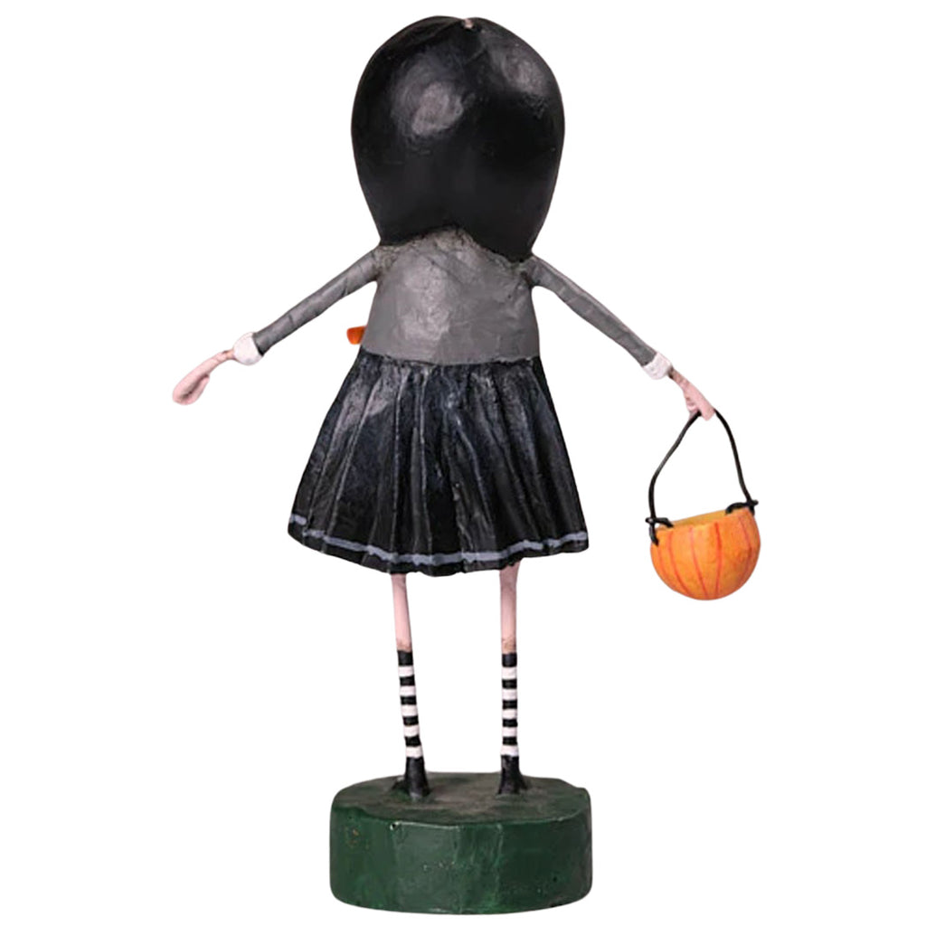 Little Goth Girl Halloween Figurine by Lori Mitchell back
