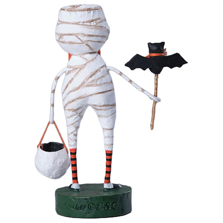 Mummy Boy Halloween Figurine and Collectible by Lori Mitchell new version back