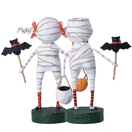 A Mummy Parade Halloween Figurine and Collectible by Lori Mitchell new version back