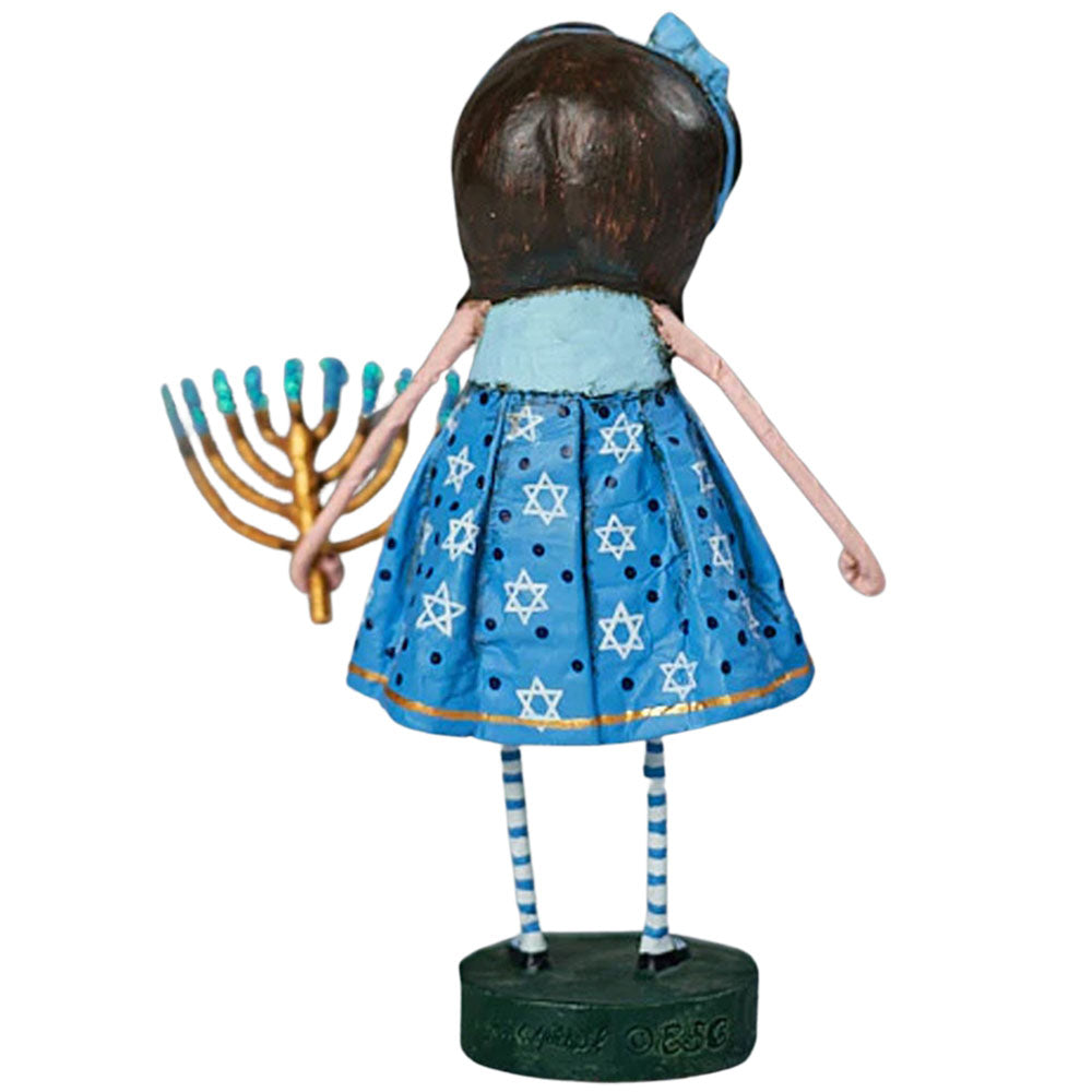 Nora's Menorah Christmas Figurine and Collectible by Lori Mitchell back