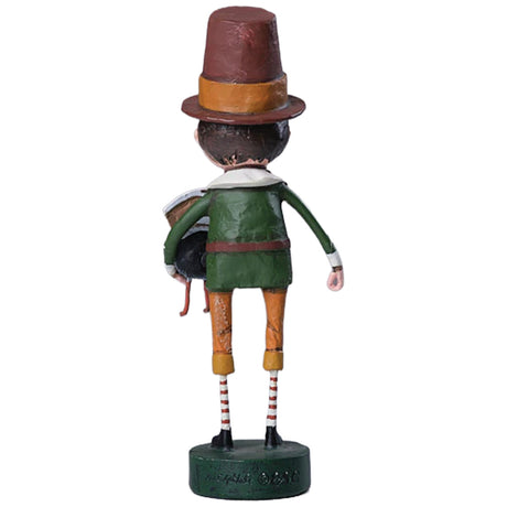 Palmer Pilgrim Fall Figurine and Collectible by Lori Mitchell new version back