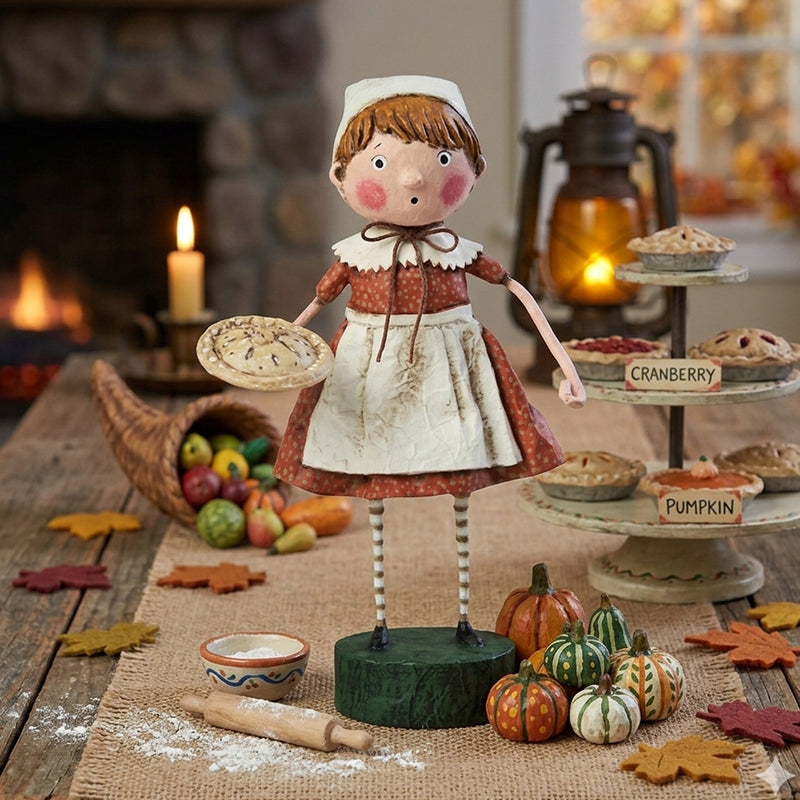 Cuddle Decor Patience Pilgrim Fall Figurine and Collectible by Lori Mitchell lifestyle