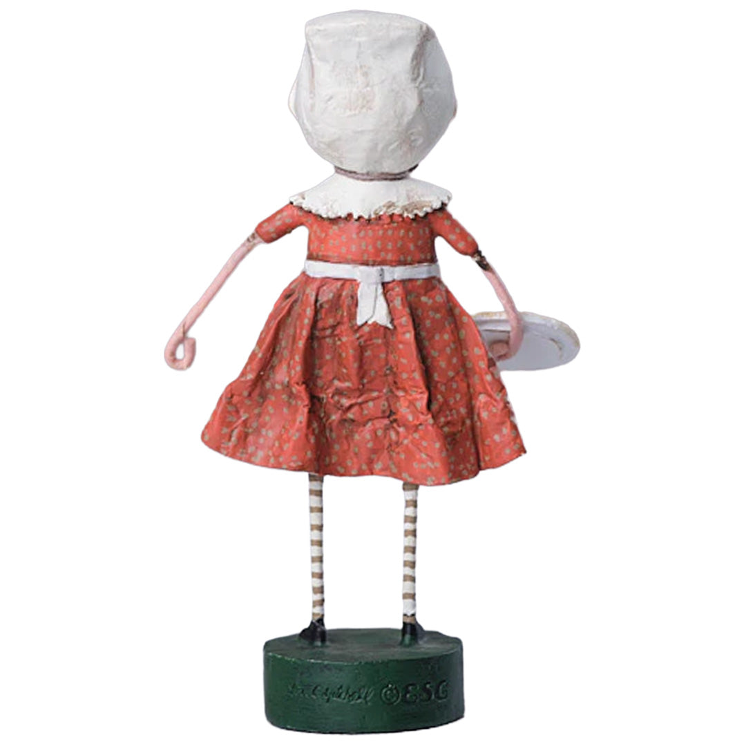 Patience Pilgrim Fall Figurine and Collectible by Lori Mitchell new version back
