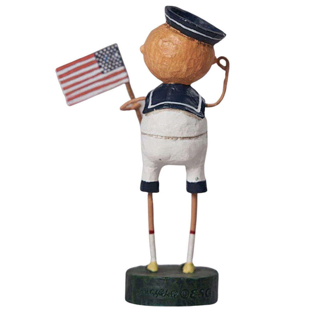 Aye Aye Adam Summer Patriotic Collectible Figurine by Lori Mitchell back