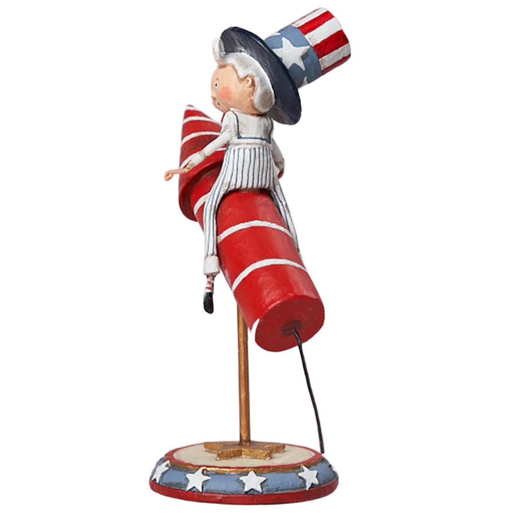 Dapper Dan The Rocket Man Patriotic Figurine by Lori Mitchell back