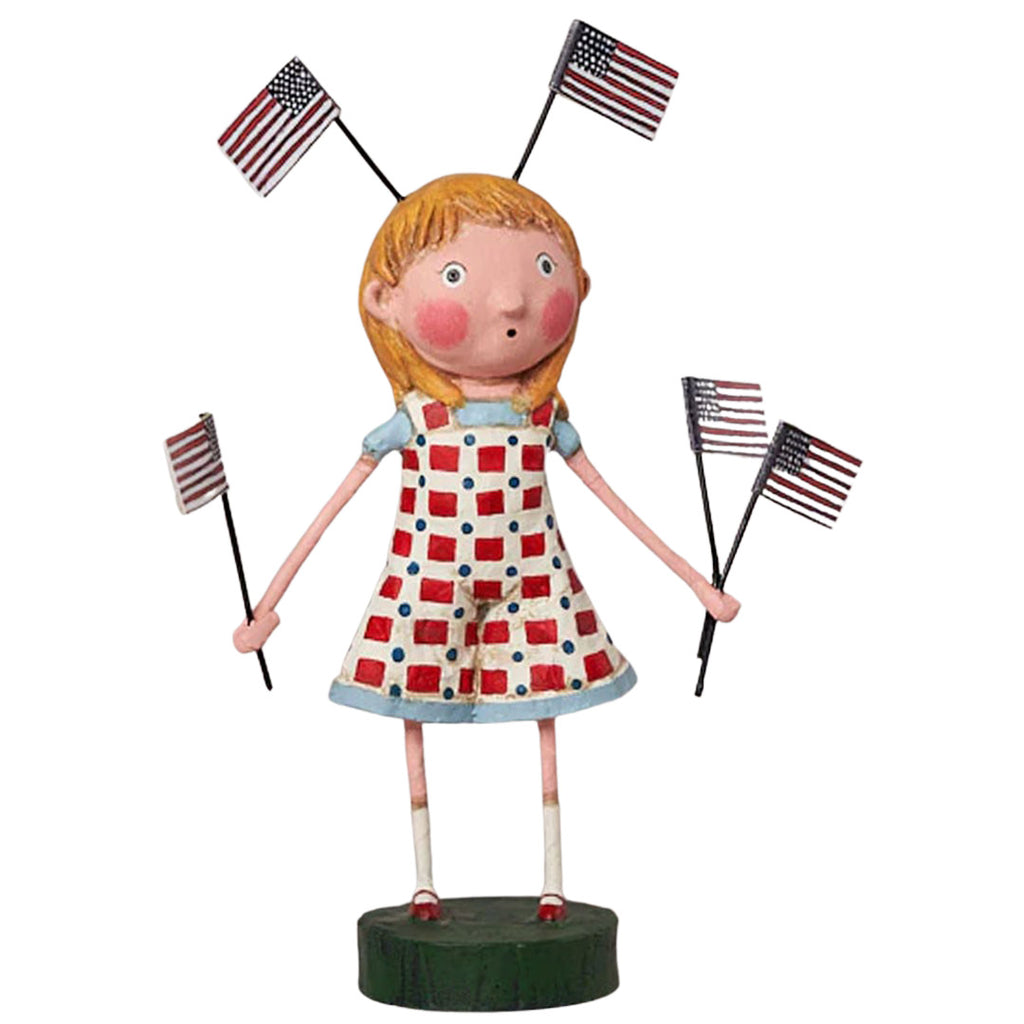 Fannie's Flags Summer Patriotic Collectible Figurine by Lori Mitchell