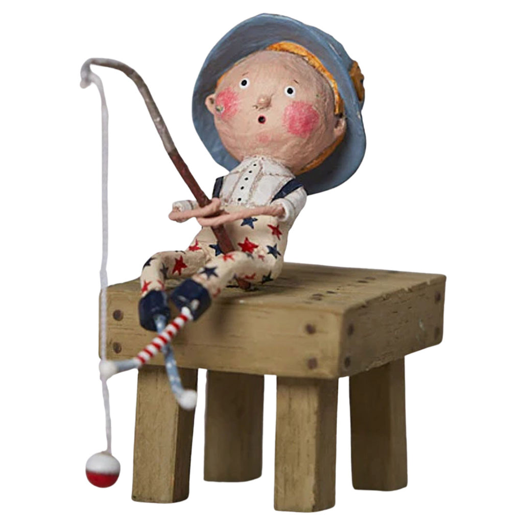 Gone Fishin' Summer Patriotic Collectible Figurine by Lori Mitchell