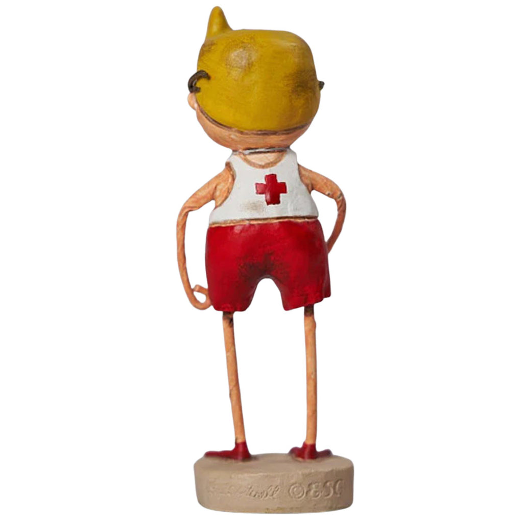 Lars The Lifeguard Summer Figurine by Lori Mitchell back