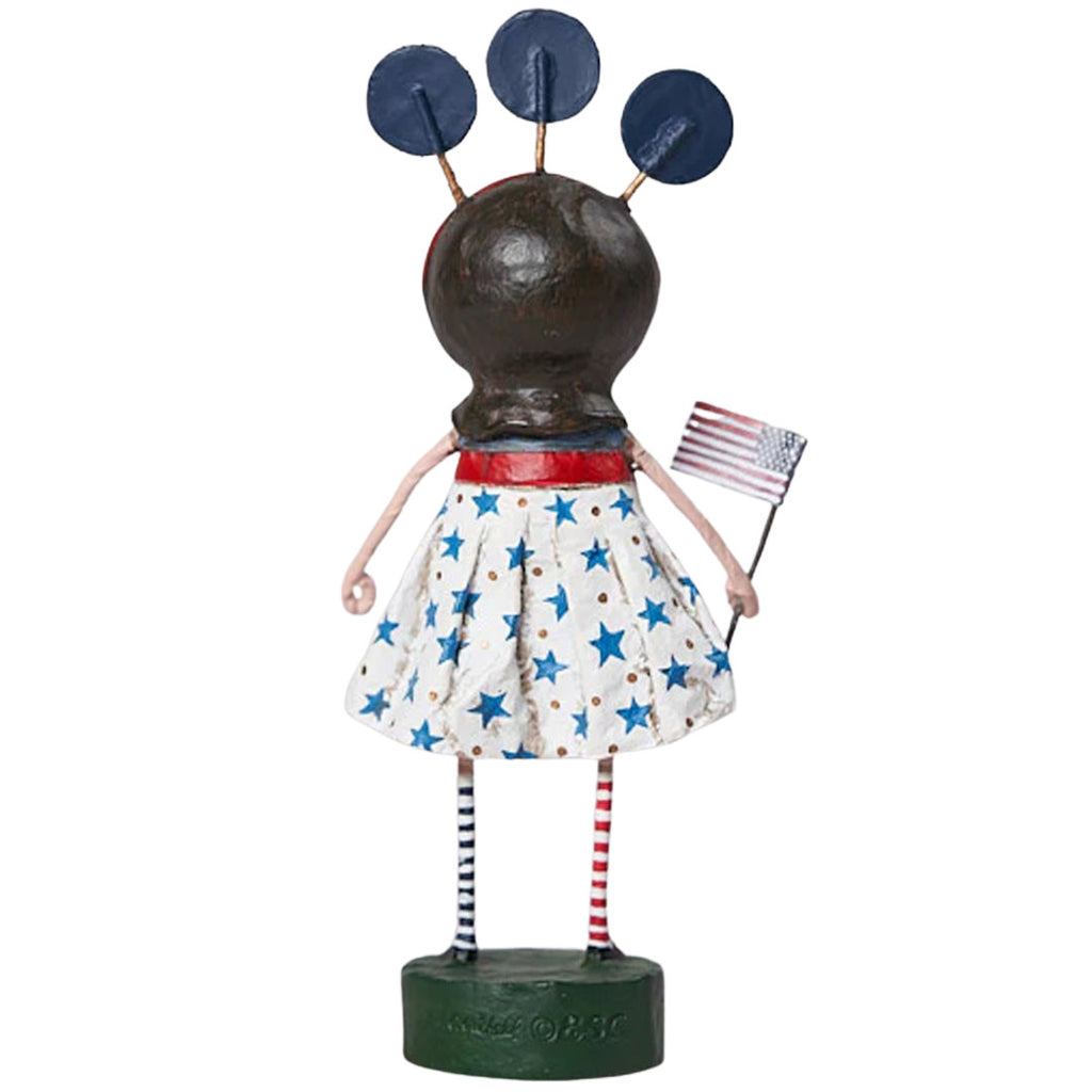 USA Girl Patriotic Collectible Figurine by Lori Mitchell back
