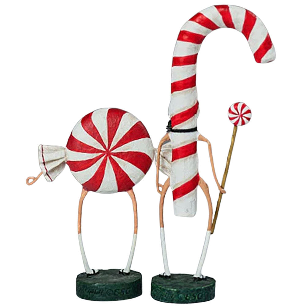 Patsy & Peppie Mint Christmas Figurine Collectible by Lori Mitchell back