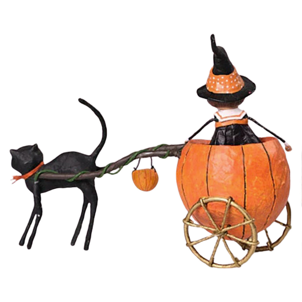 Piper's Pumpkin Ride Halloween Figurine by Lori Mitchell back