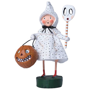 Polka-Dottie Boo Halloween Figurine and Collectible by Lori Mitchell new version front