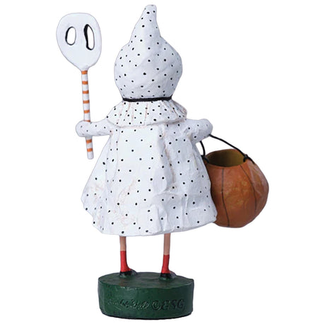 Polka-Dottie Boo Halloween Figurine and Collectible by Lori Mitchell new version back