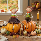 Cuddle Decor A Pumpkin-Nic Figurine and Collectible by Lori Mitchell Set of 2 lifestyle