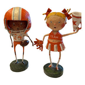 Cuddle Decor Lori Mitchell Rah Rah Rachel and Touchdown Timmy Orange Set of 2