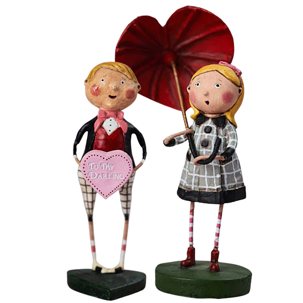 Rain or Shine Valentine's Figurine and Collectible by Lori Mitchell Set of 2