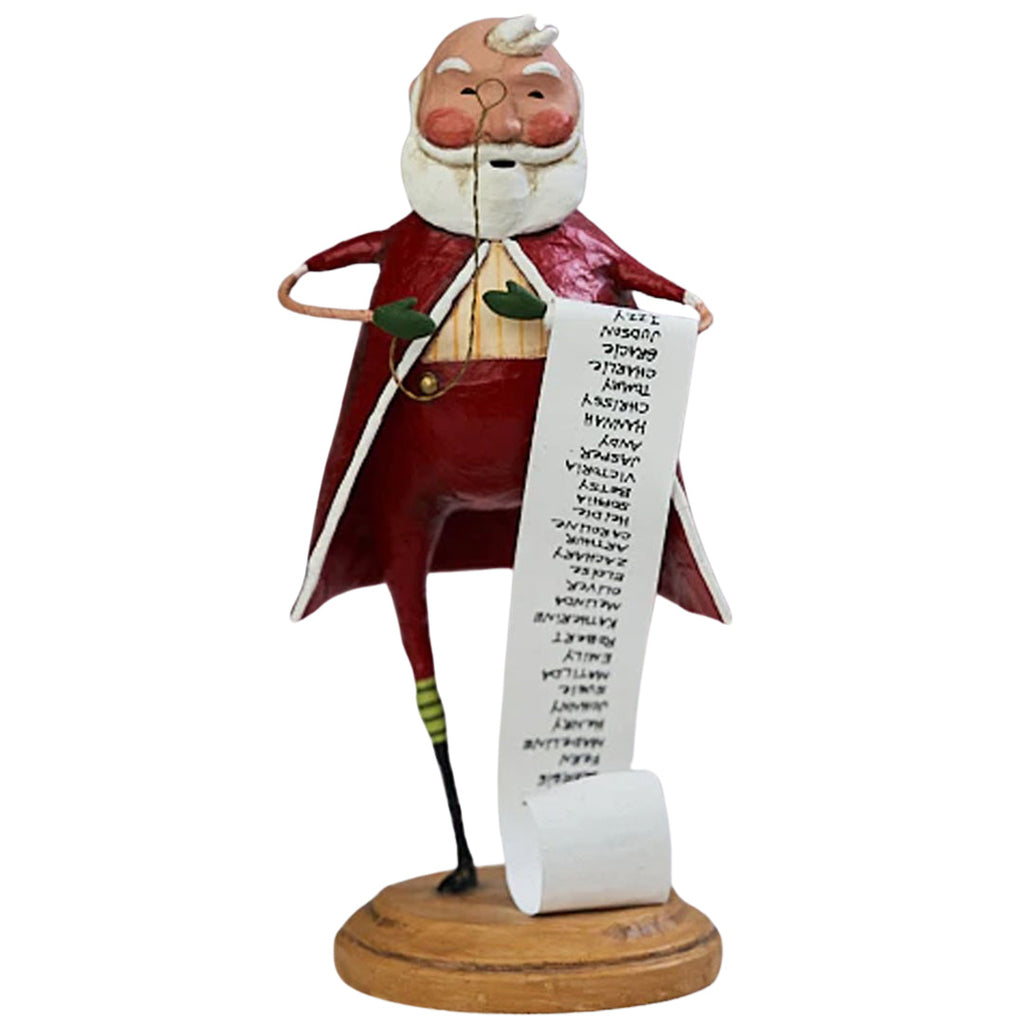 Santa's List Christmas Figurine and Collectible by Lori Mitchell front