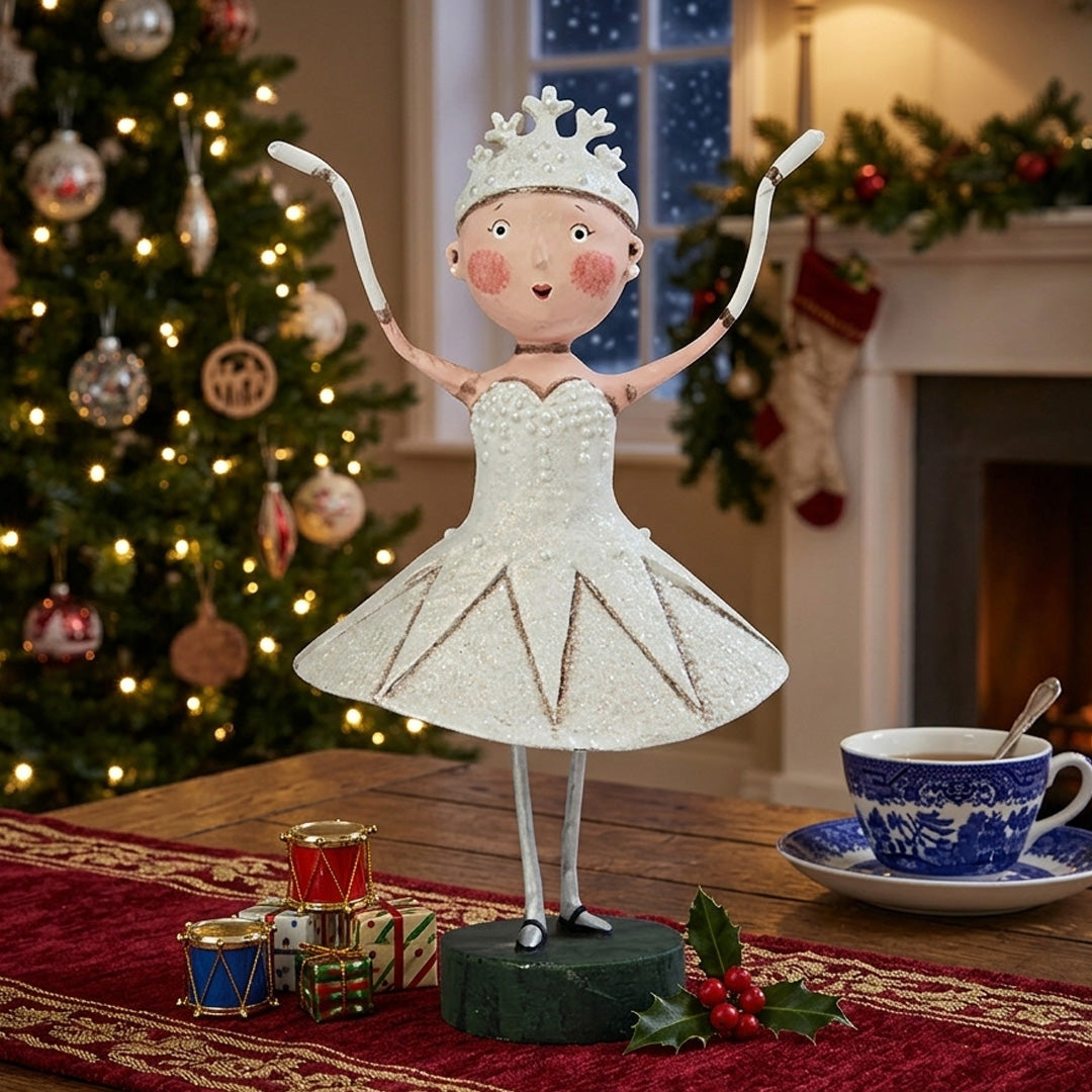 Cuddle Decor Snow Queen Christmas Figurine and Collectible by Lori Mitchell front lifestyle