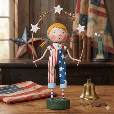 Cuddle Decor Star Spangled Patriotic Collectible Figurine by Lori Mitchell lifestyle