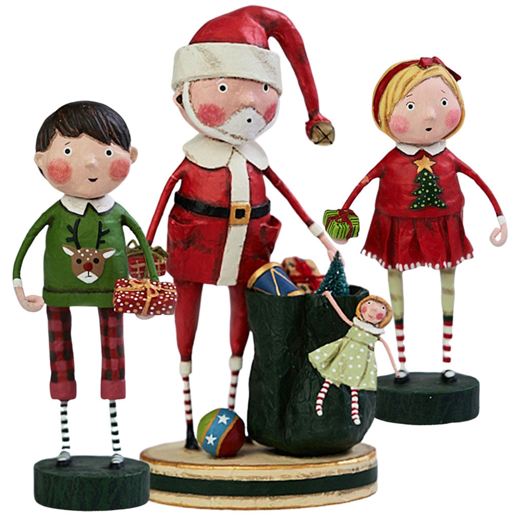 Stay Up for Christmas Figurine Collectible by Lori Mitchell Set of 3