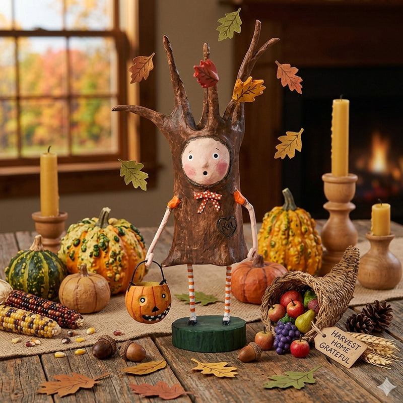 Cuddle Decor Stumpy Halloween Figurine by Lori Mitchell lifestyle