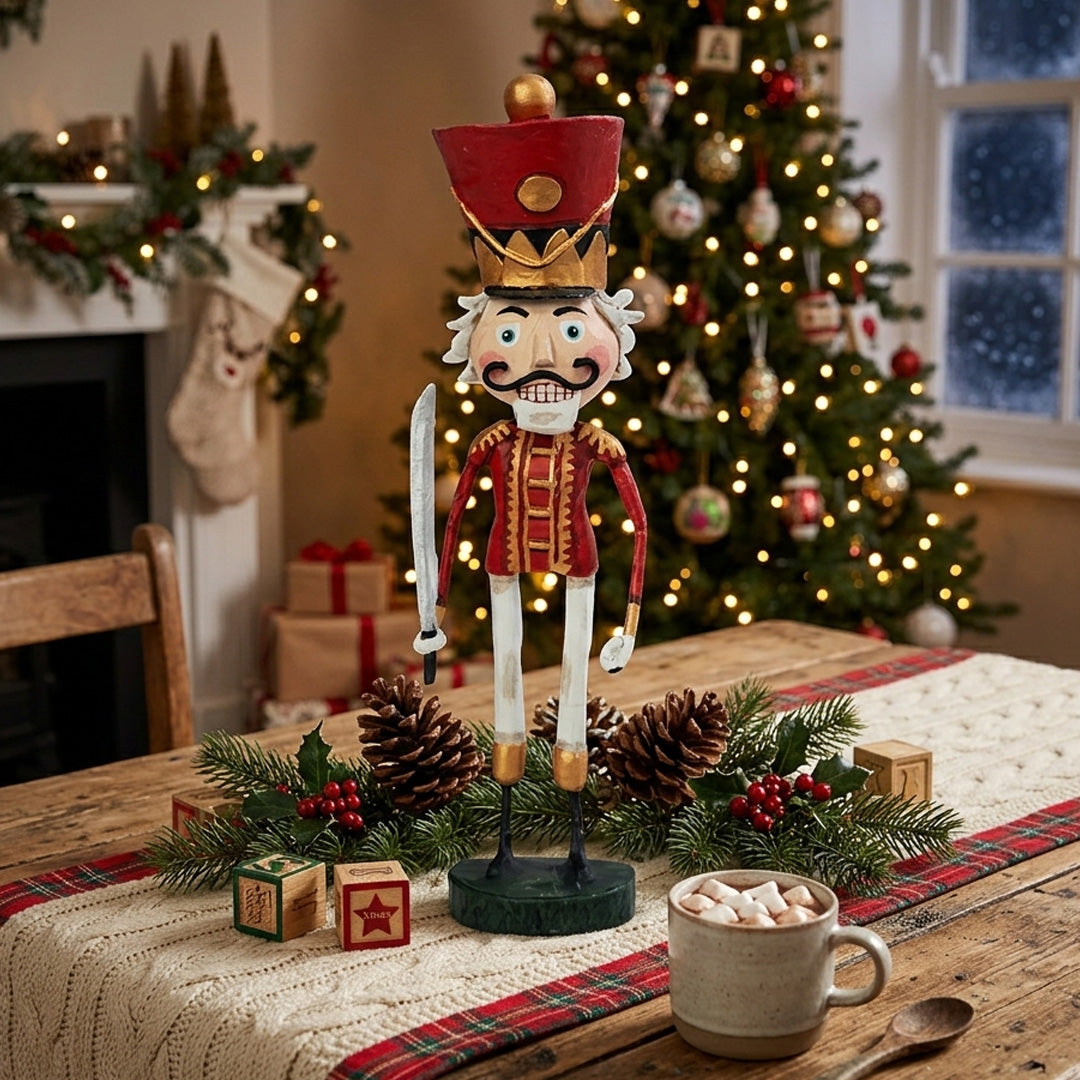 Cuddle Decor The Nutcracker Christmas Figurine and Collectible by Lori Mitchell front lifestyle